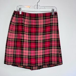 VINTAGE Liz Claiborne SkortWomens 12 Cotton Above Knee A Line 90s Plaid